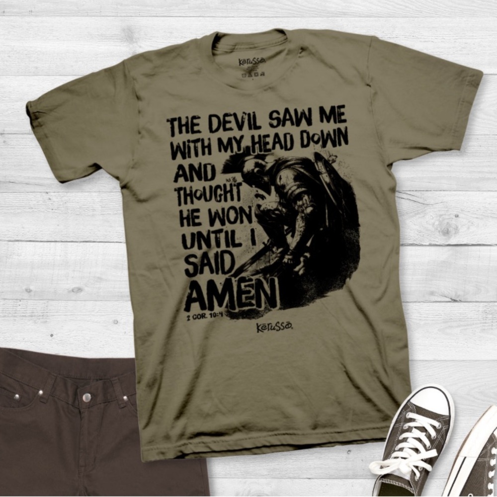 Kerusso "The Devil Saw My Head Down til I Said Amen" Adult T-shirt - NWT